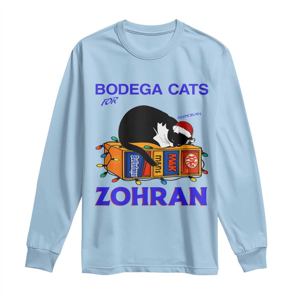 Bodega Cats of New York Long Sleeve Shirt Funny Cat NYC Christmas TS14 Light Blue Print Your Wear