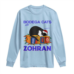 Bodega Cats of New York Long Sleeve Shirt Funny Cat NYC Christmas TS14 Light Blue Print Your Wear