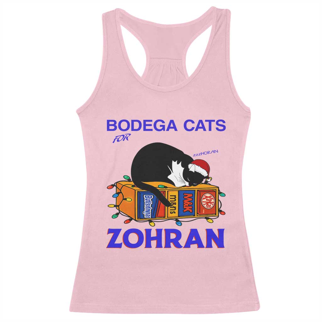 Bodega Cats of New York Racerback Tank Top Funny Cat NYC Christmas TS14 Light Pink Print Your Wear