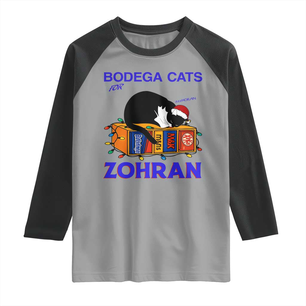 Bodega Cats of New York Raglan Shirt Funny Cat NYC Christmas TS14 Sport Gray Black Print Your Wear