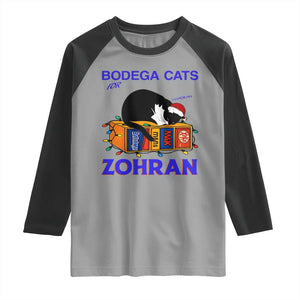 Bodega Cats of New York Raglan Shirt Funny Cat NYC Christmas TS14 Sport Gray Black Print Your Wear