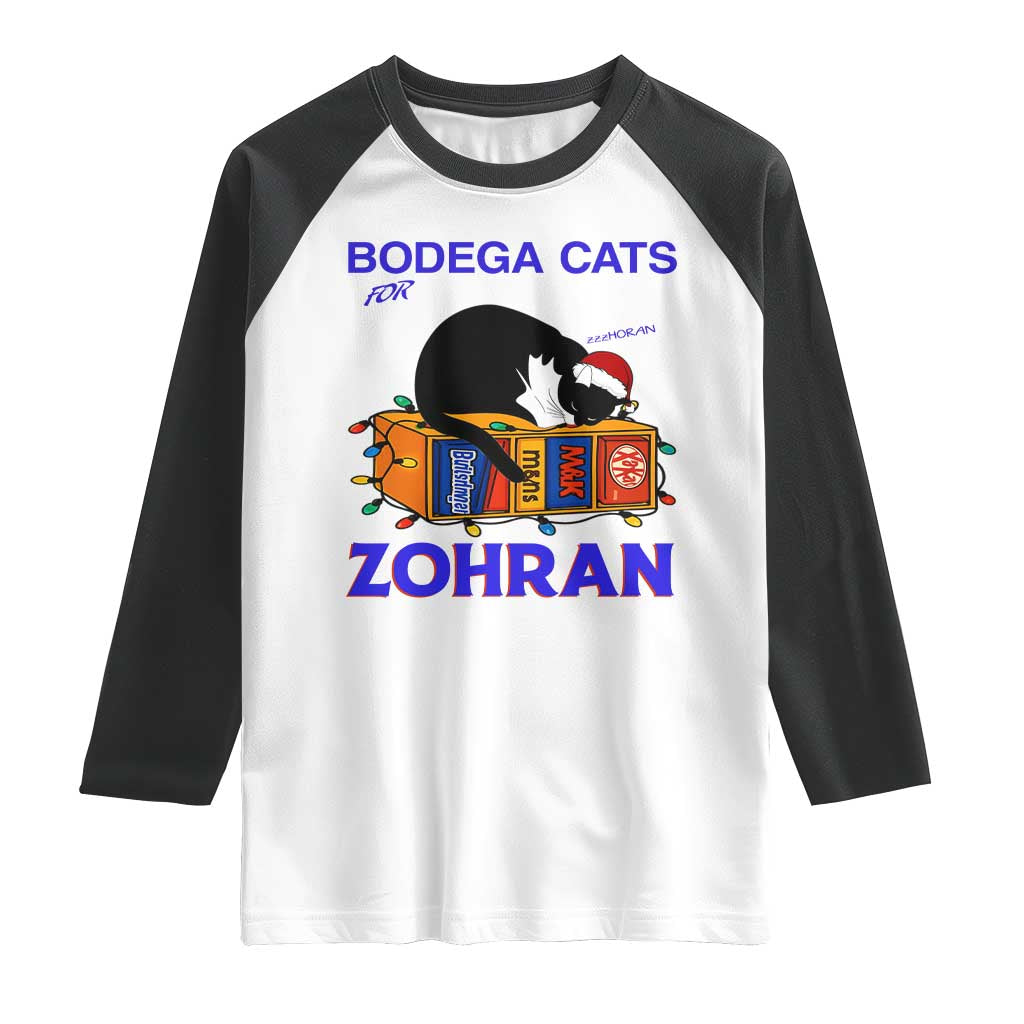 Bodega Cats of New York Raglan Shirt Funny Cat NYC Christmas TS14 White Black Print Your Wear