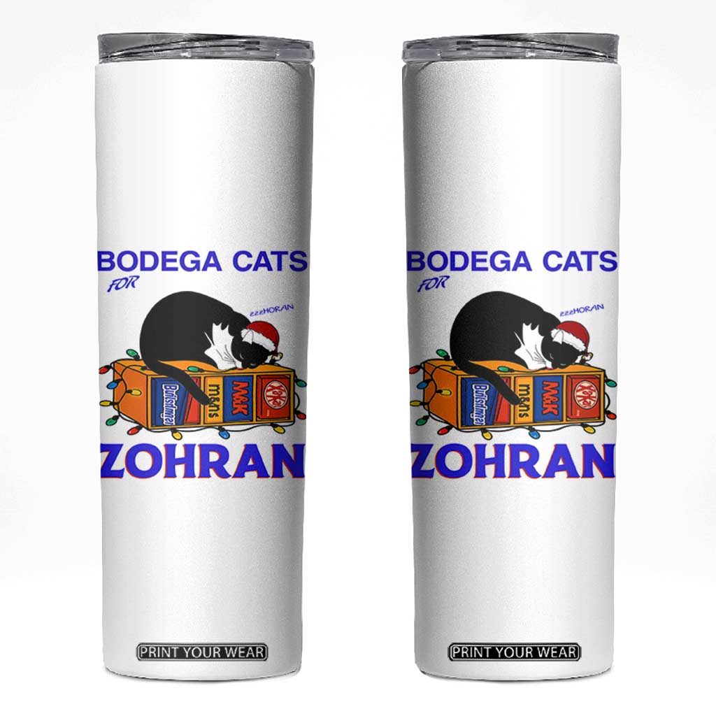 Bodega Cats of New York Skinny Tumbler Funny Cat NYC Christmas TS14 White Print Your Wear