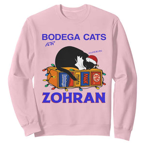 Bodega Cats of New York Sweatshirt Funny Cat NYC Christmas TS14 Light Pink Print Your Wear