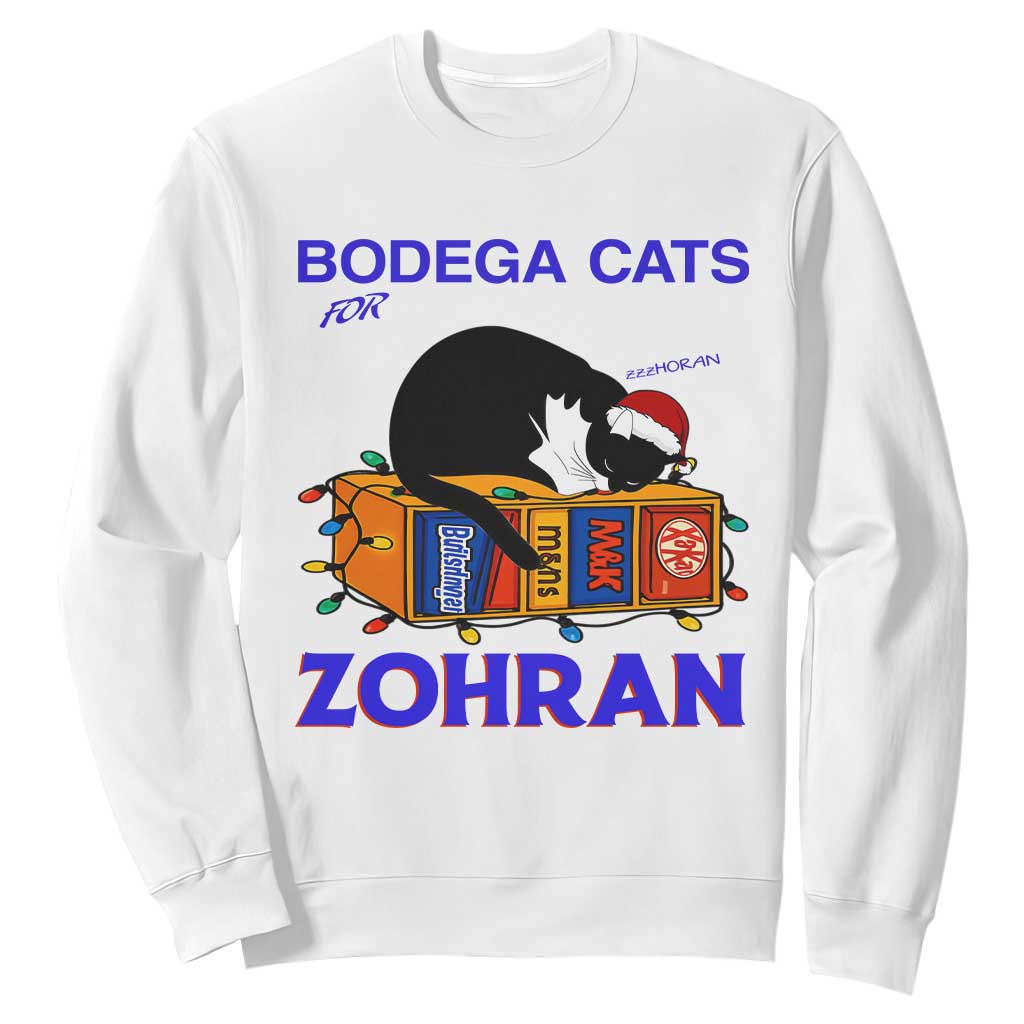 Bodega Cats of New York Sweatshirt Funny Cat NYC Christmas TS14 White Print Your Wear