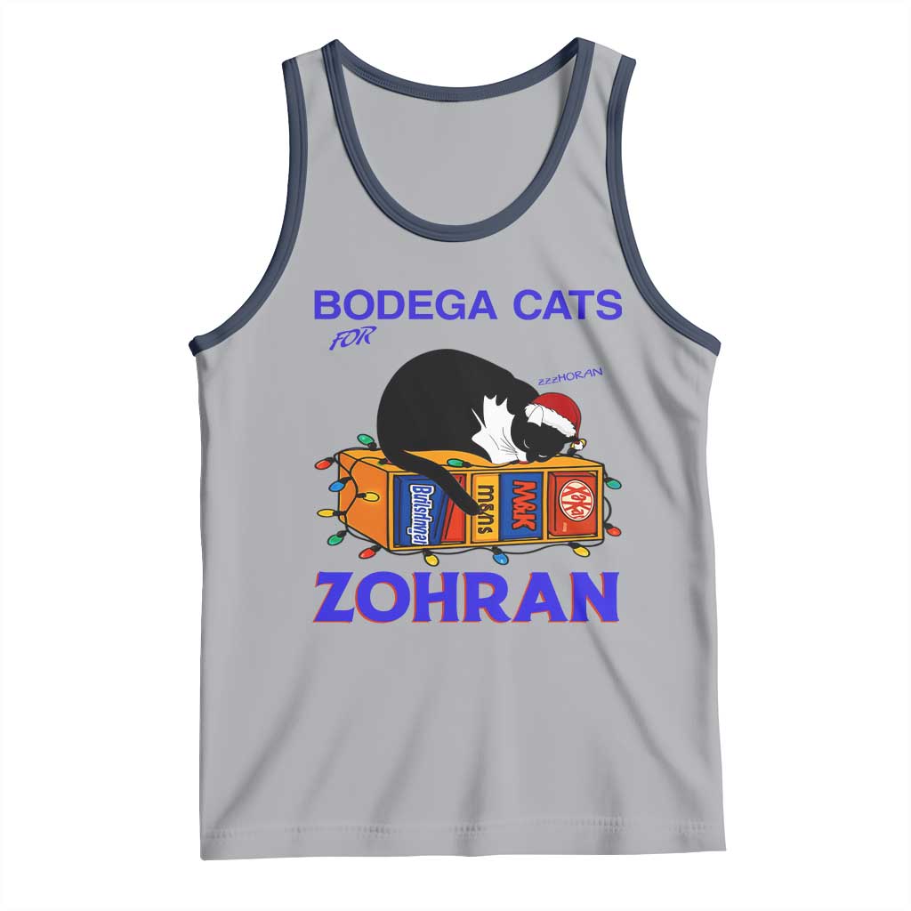 Bodega Cats of New York Tank Top Funny Cat NYC Christmas TS14 Athletic Heather Navy Print Your Wear