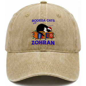 Bodega Cats of New York Washed Cotton Baseball Cap Funny Cat NYC Christmas TS14 Washed Cap Universal Fit Khaki Print Your Wear