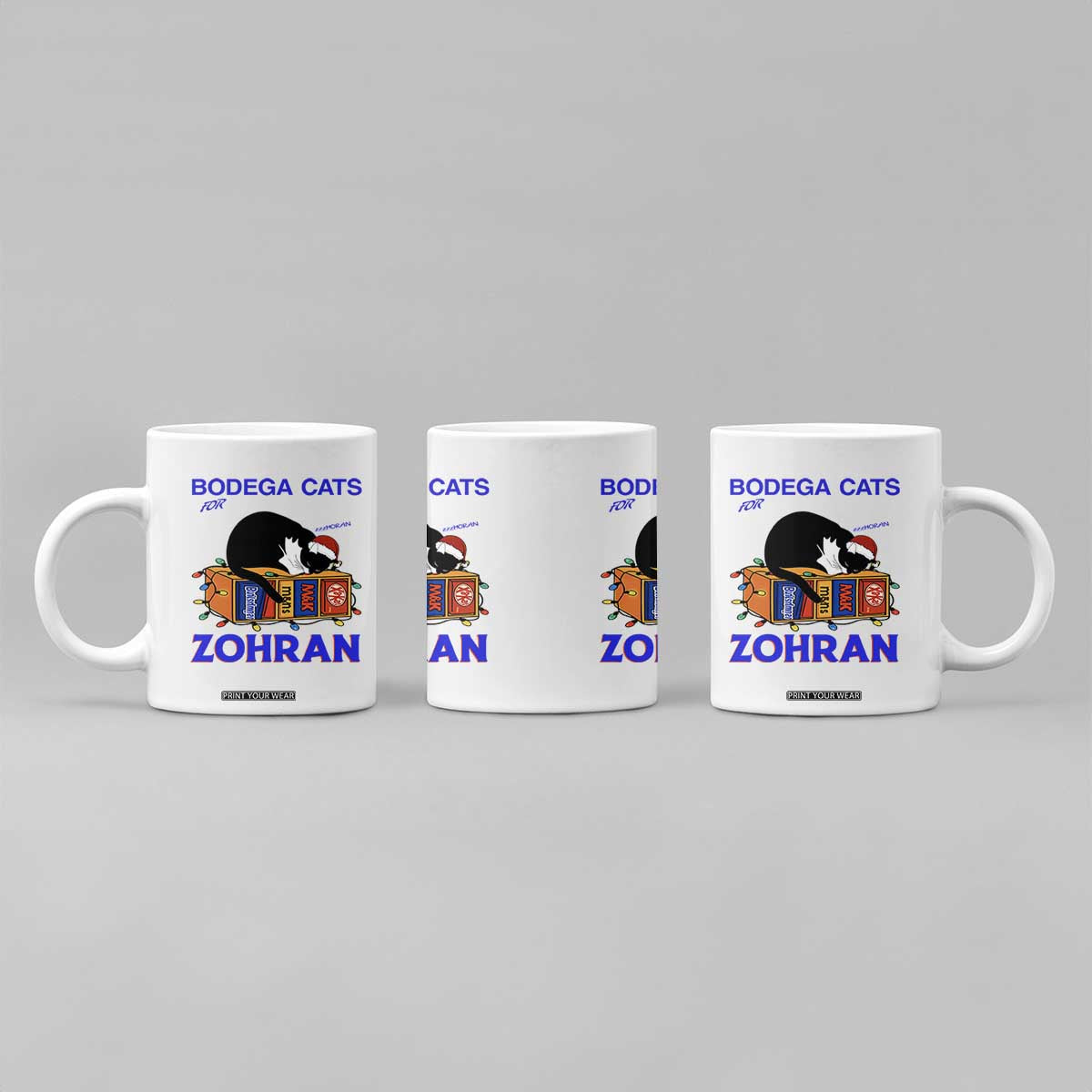 Bodega Cats of New York Coffee Mug Funny Cat NYC Christmas - Print Your Wear