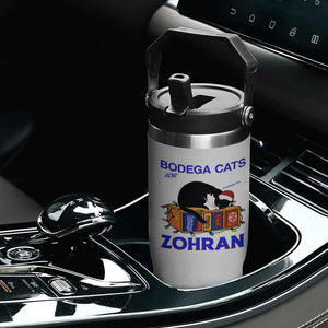 Bodega Cats of New York Flip Straw Tumbler Funny Cat NYC Christmas - Print Your Wear