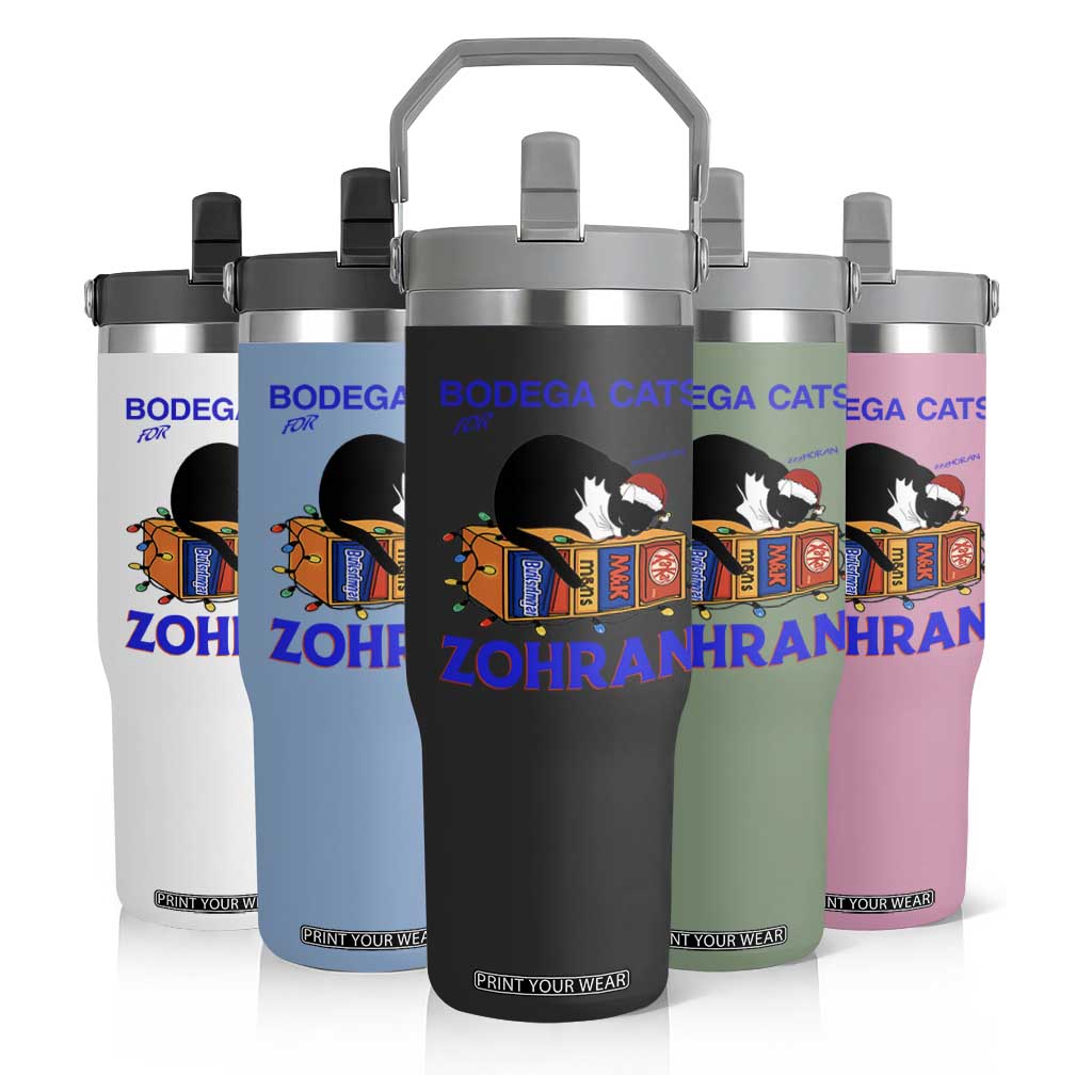 Bodega Cats of New York Flip Straw Tumbler Funny Cat NYC Christmas TS14 Print Your Wear