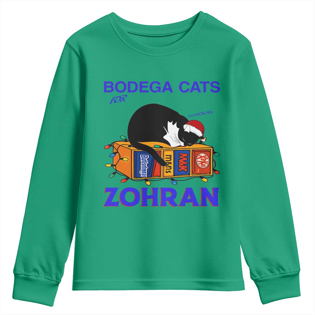 Bodega Cats of New York Youth Sweatshirt Funny Cat NYC Christmas TS14 Irish Green Print Your Wear