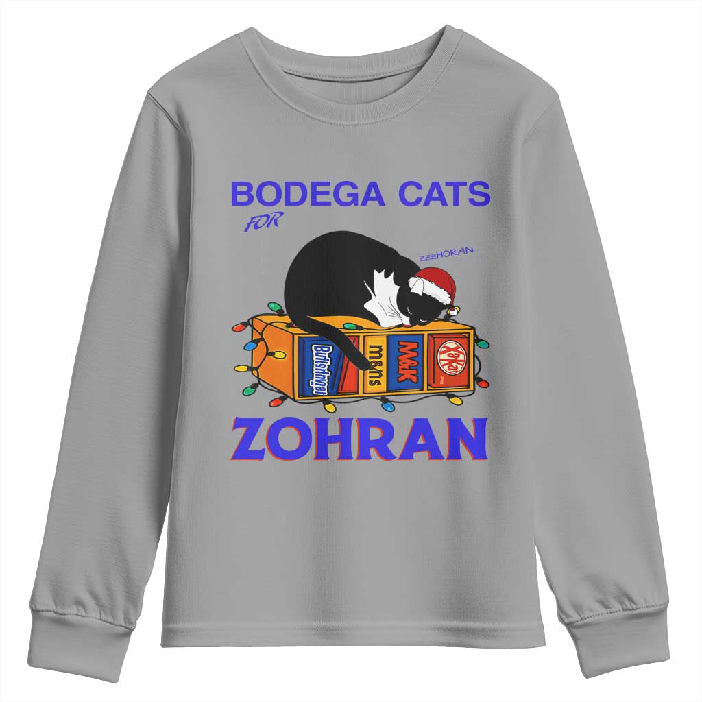 Bodega Cats of New York Youth Sweatshirt Funny Cat NYC Christmas TS14 Sport Gray Print Your Wear