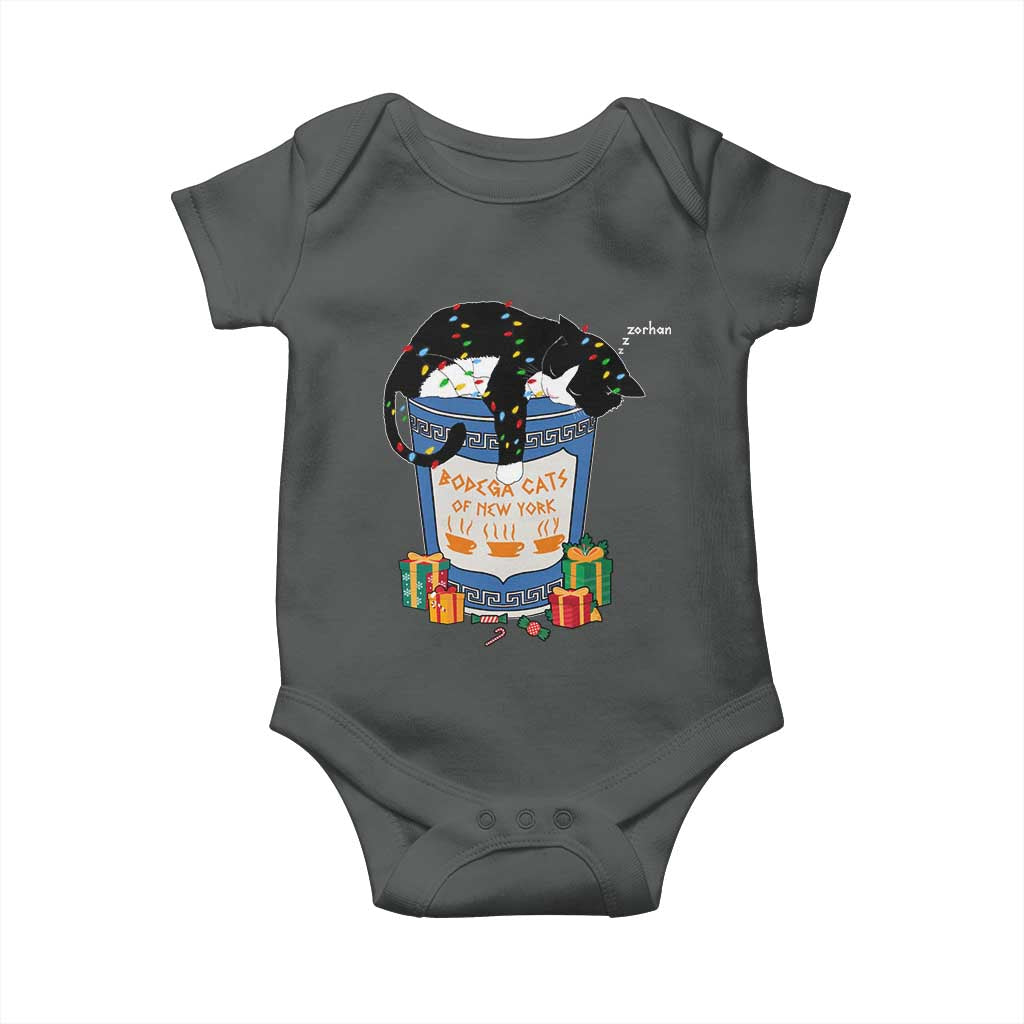 Bodega Cats of New York Baby Onesie Funny Democrat Christmas TS14 Dark Heather Print Your Wear
