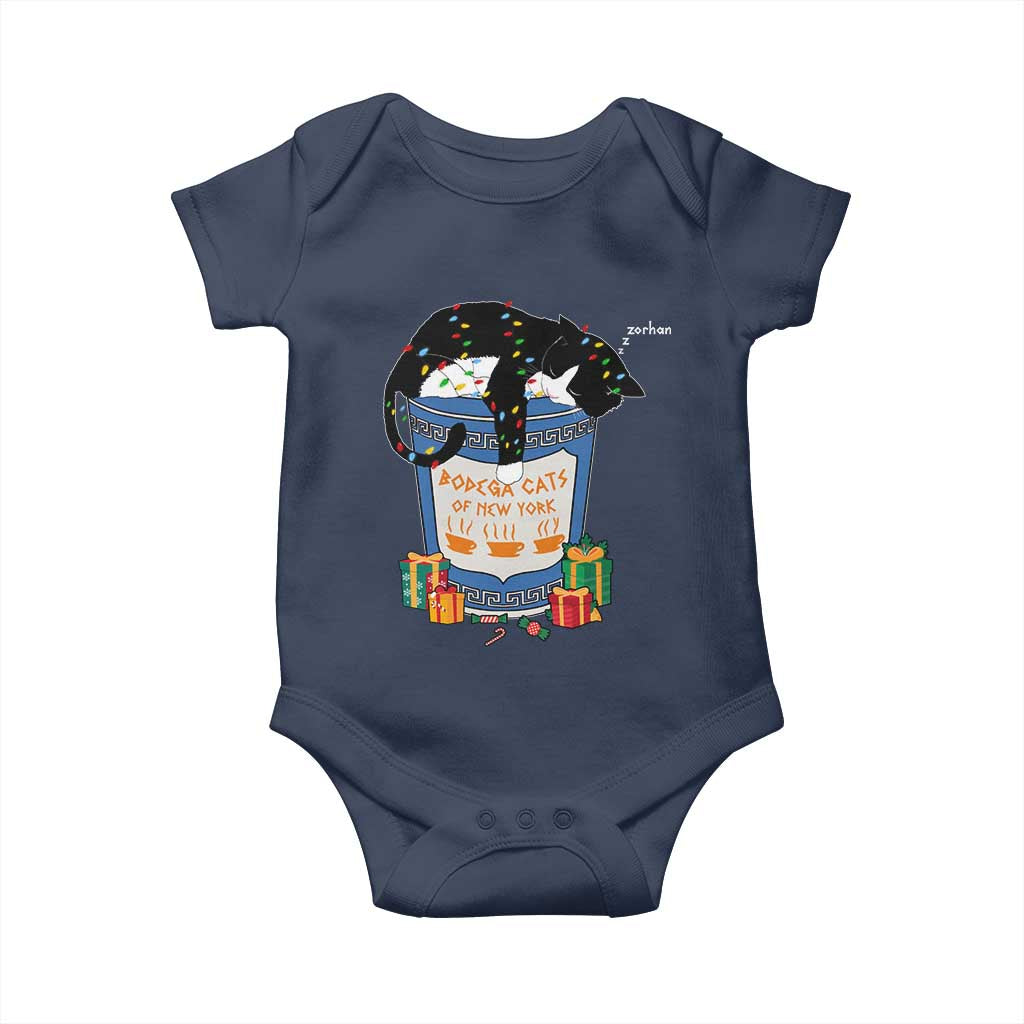 Bodega Cats of New York Baby Onesie Funny Democrat Christmas TS14 Navy Print Your Wear