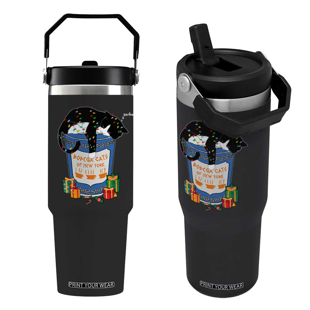 Bodega Cats of New York Flip Straw Tumbler Funny Democrat Christmas TS14 One Size: 30 oz Black Print Your Wear