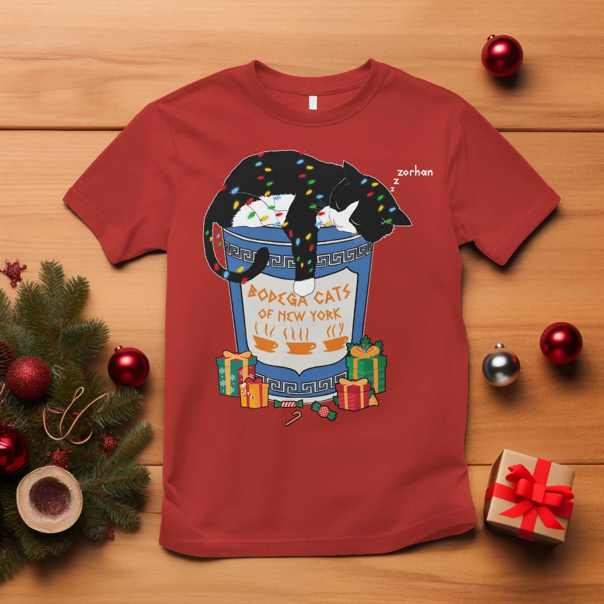 Bodega Cats of New York T Shirt Funny Democrat Christmas TS14 Red Print Your Wear