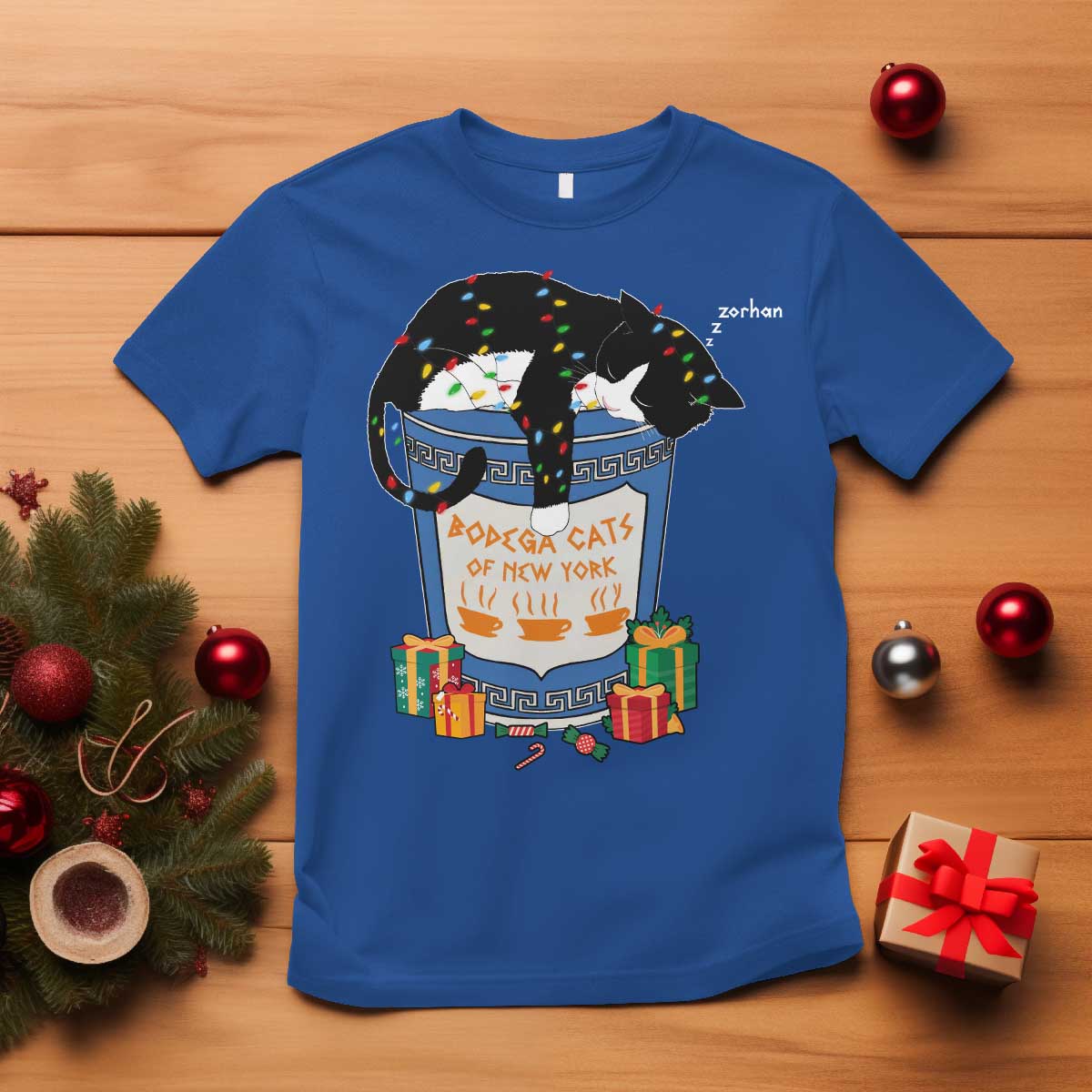Bodega Cats of New York T Shirt Funny Democrat Christmas TS14 Royal Blue Print Your Wear