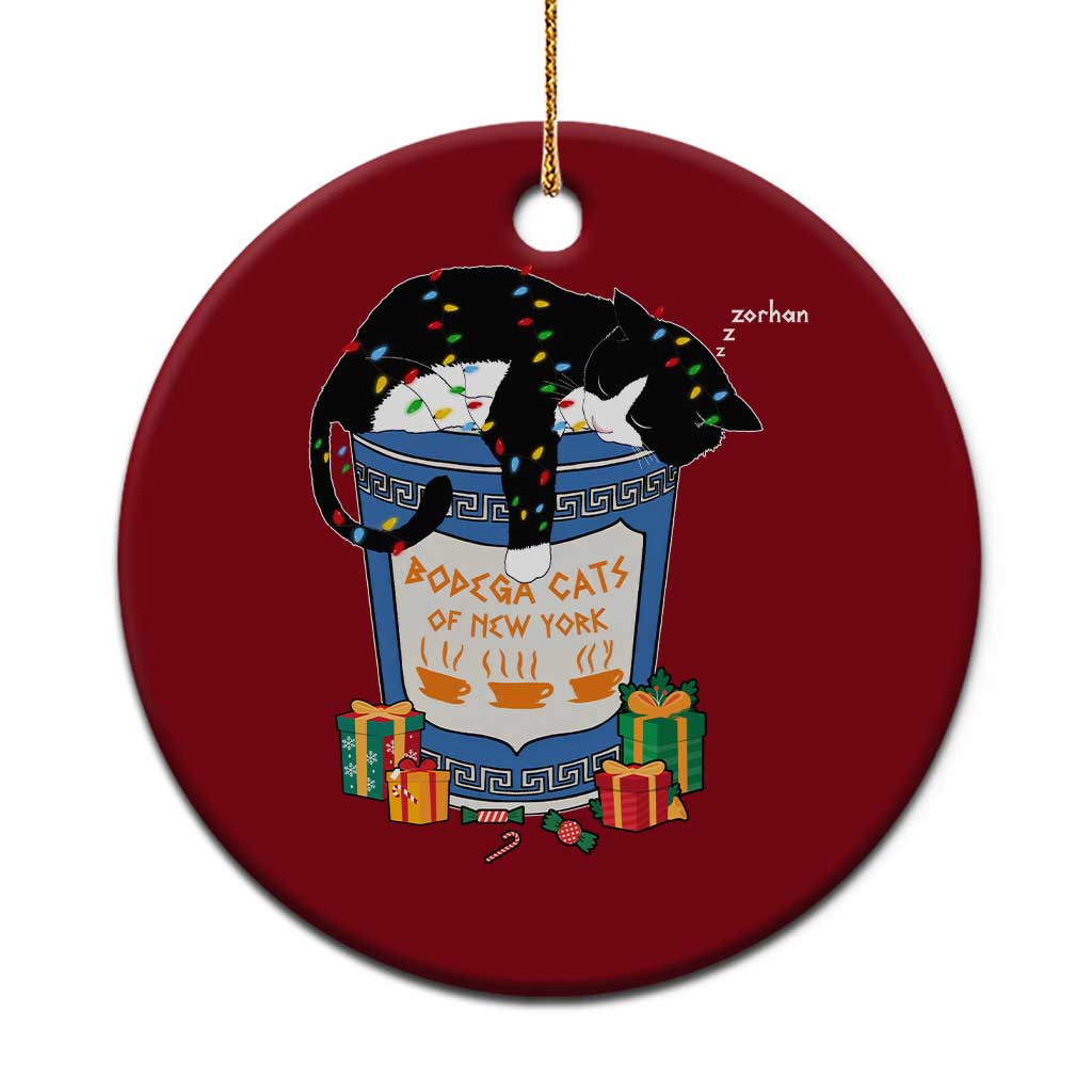 Bodega Cats of New York Ceramic Ornament Funny Democrat Christmas TS14 1pc Red Print Your Wear