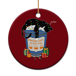 Bodega Cats of New York Ceramic Ornament Funny Democrat Christmas TS14 1pc Red Print Your Wear