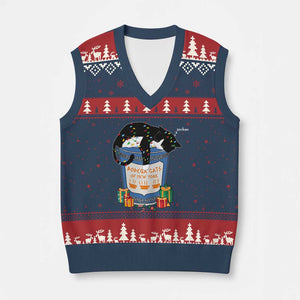 Bodega Cats of New York V-Neck Knit Sweater Vest Funny Democrat Xmas TS14 Navy Red Print Your Wear