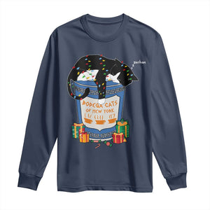 Bodega Cats of New York Long Sleeve Shirt Funny Democrat Christmas TS14 Navy Print Your Wear