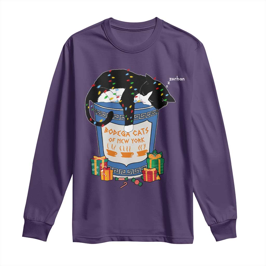Bodega Cats of New York Long Sleeve Shirt Funny Democrat Christmas TS14 Purple Print Your Wear