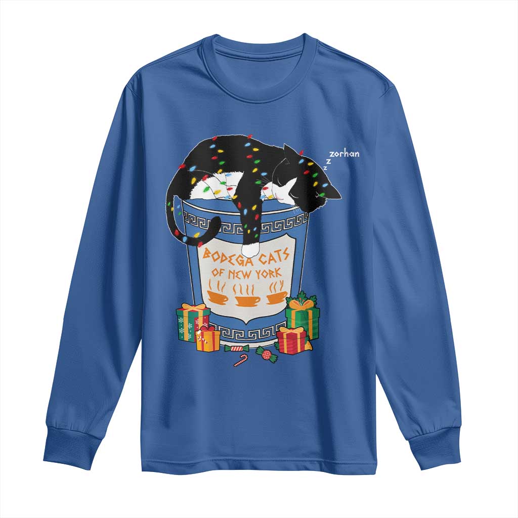 Bodega Cats of New York Long Sleeve Shirt Funny Democrat Christmas TS14 Royal Blue Print Your Wear