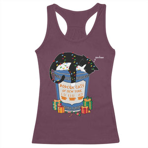 Bodega Cats of New York Racerback Tank Top Funny Democrat Christmas TS14 Maroon Print Your Wear