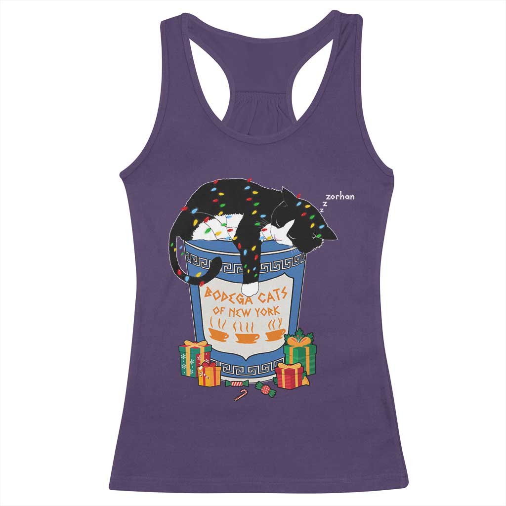 Bodega Cats of New York Racerback Tank Top Funny Democrat Christmas TS14 Purple Print Your Wear