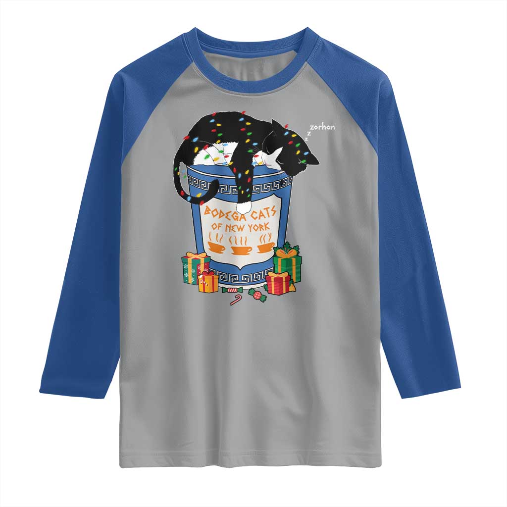 Bodega Cats of New York Raglan Shirt Funny Democrat Christmas TS14 Sport Gray Royal Print Your Wear