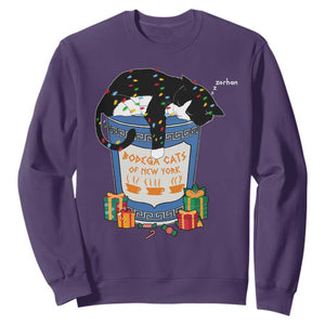Bodega Cats of New York Sweatshirt Funny Democrat Christmas TS14 Purple Print Your Wear