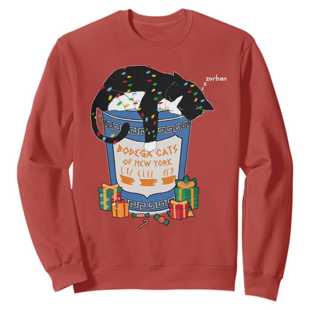 Bodega Cats of New York Sweatshirt Funny Democrat Christmas TS14 Red Print Your Wear