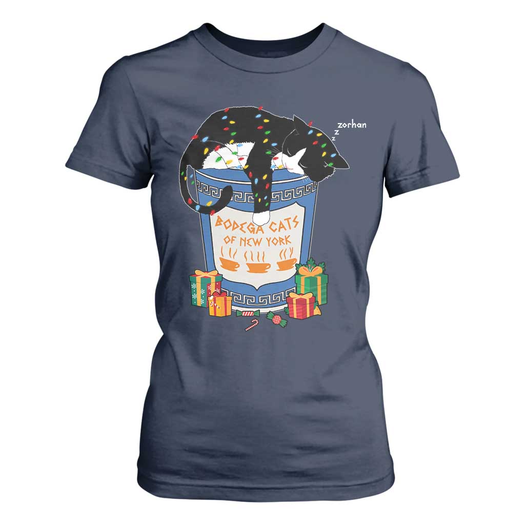 Bodega Cats of New York T Shirt For Women Funny Democrat Christmas TS14 Navy Print Your Wear