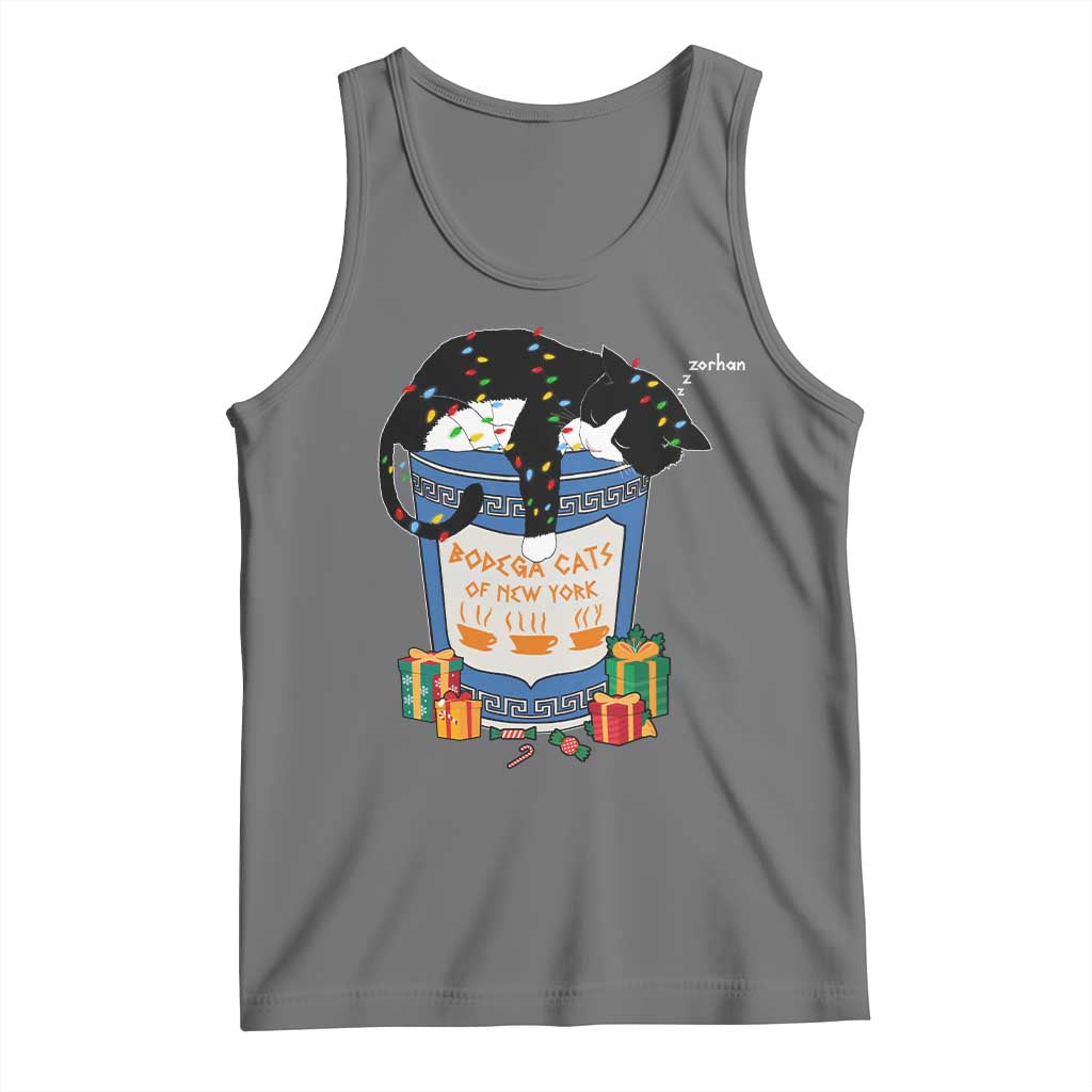 Bodega Cats of New York Tank Top Funny Democrat Christmas TS14 Black Heather Print Your Wear