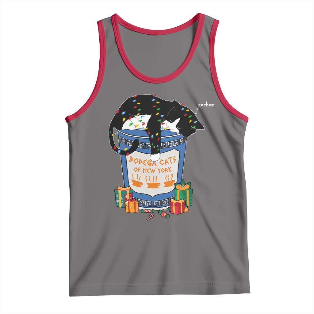 Bodega Cats of New York Tank Top Funny Democrat Christmas TS14 Deep Heather Red Print Your Wear