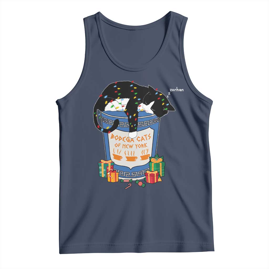 Bodega Cats of New York Tank Top Funny Democrat Christmas TS14 Navy Print Your Wear