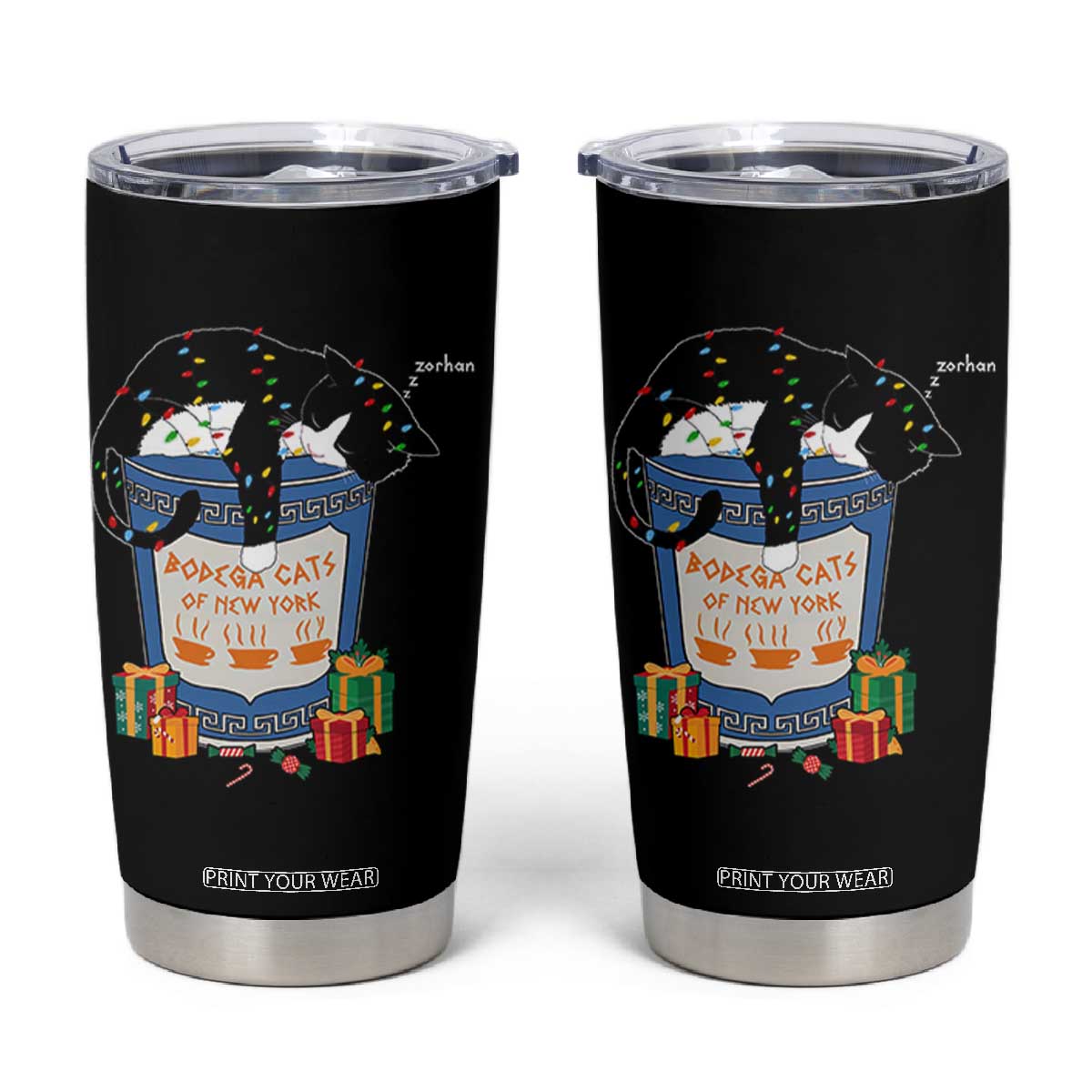 Bodega Cats of New York Tumbler Cup Funny Democrat Christmas TS14 Black Print Your Wear