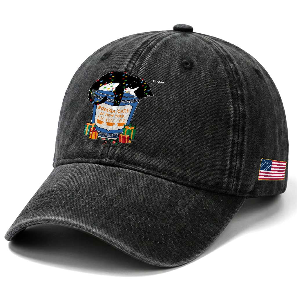 Bodega Cats of New York Washed Cotton Baseball Cap Funny Democrat Christmas TS14 Print Your Wear
