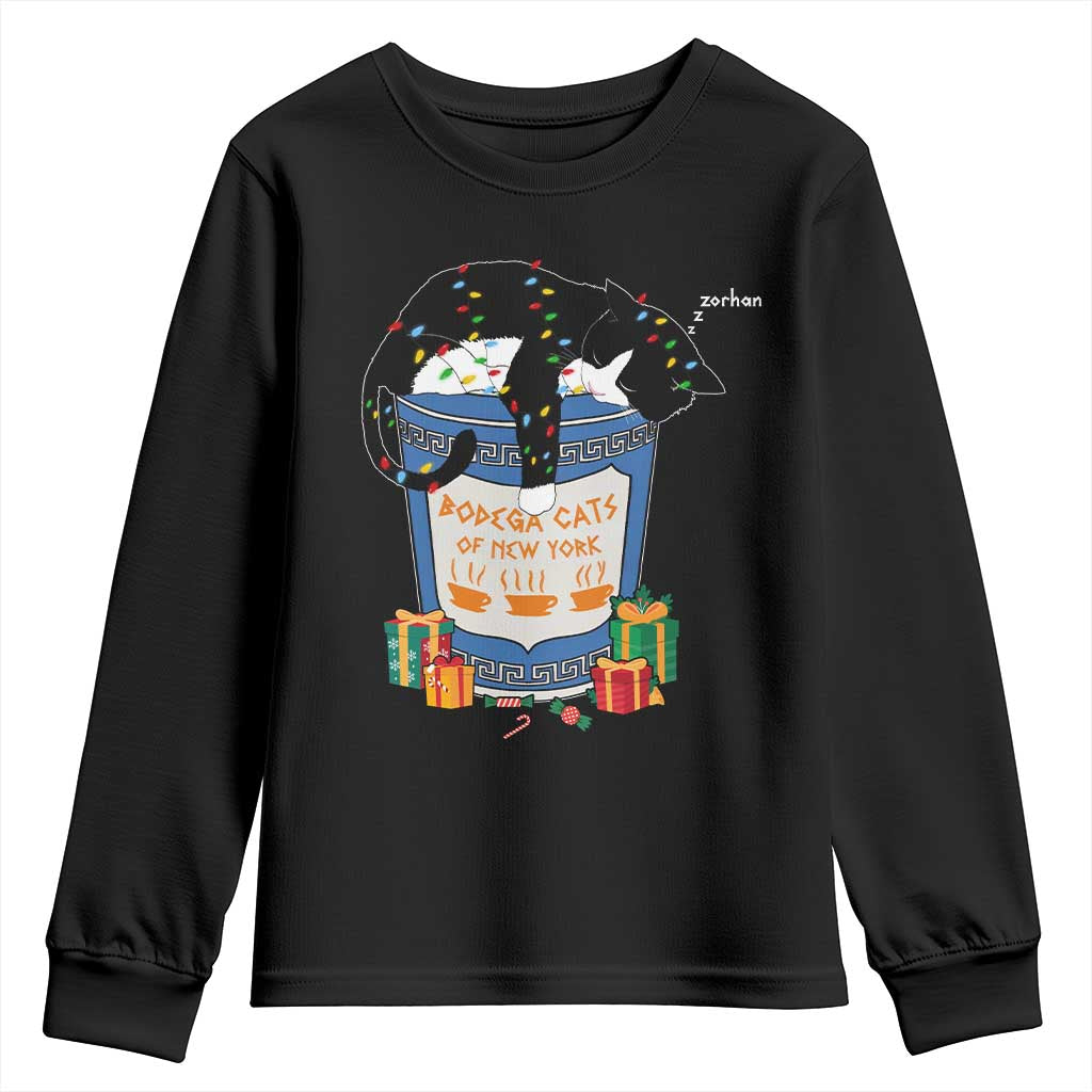 Bodega Cats of New York Youth Sweatshirt Funny Democrat Christmas TS14 Black Print Your Wear
