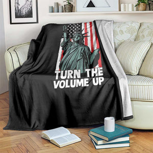 Turn The Volume Up Throw Blanket Statue of Liberty Patriotic American Flag TS14 Print Your Wear