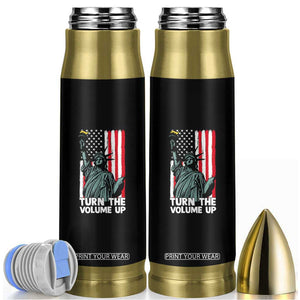 Turn The Volume Up Bullet Tumbler Statue of Liberty Patriotic American Flag TS14 Black Print Your Wear