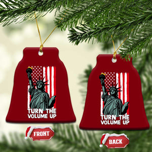 Turn The Volume Up Ceramic Ornament Statue of Liberty Patriotic American Flag TS14 Print Your Wear