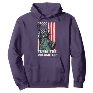 Turn The Volume Up Hoodie Statue of Liberty Patriotic American Flag TS14 Purple Print Your Wear