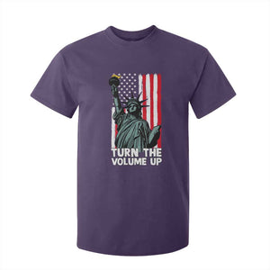 Turn The Volume Up T Shirt For Kid Statue of Liberty Patriotic American Flag TS14 Purple Print Your Wear