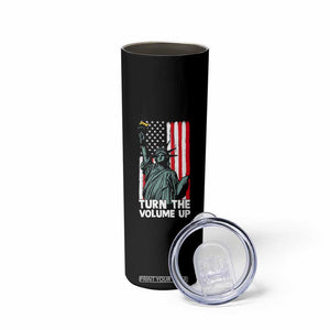 Turn The Volume Up Skinny Tumbler Statue of Liberty Patriotic American Flag TS14 Print Your Wear