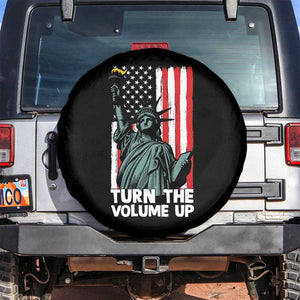 Turn The Volume Up Spare Tire Cover Statue of Liberty Patriotic American Flag TS14 No hole Black Print Your Wear