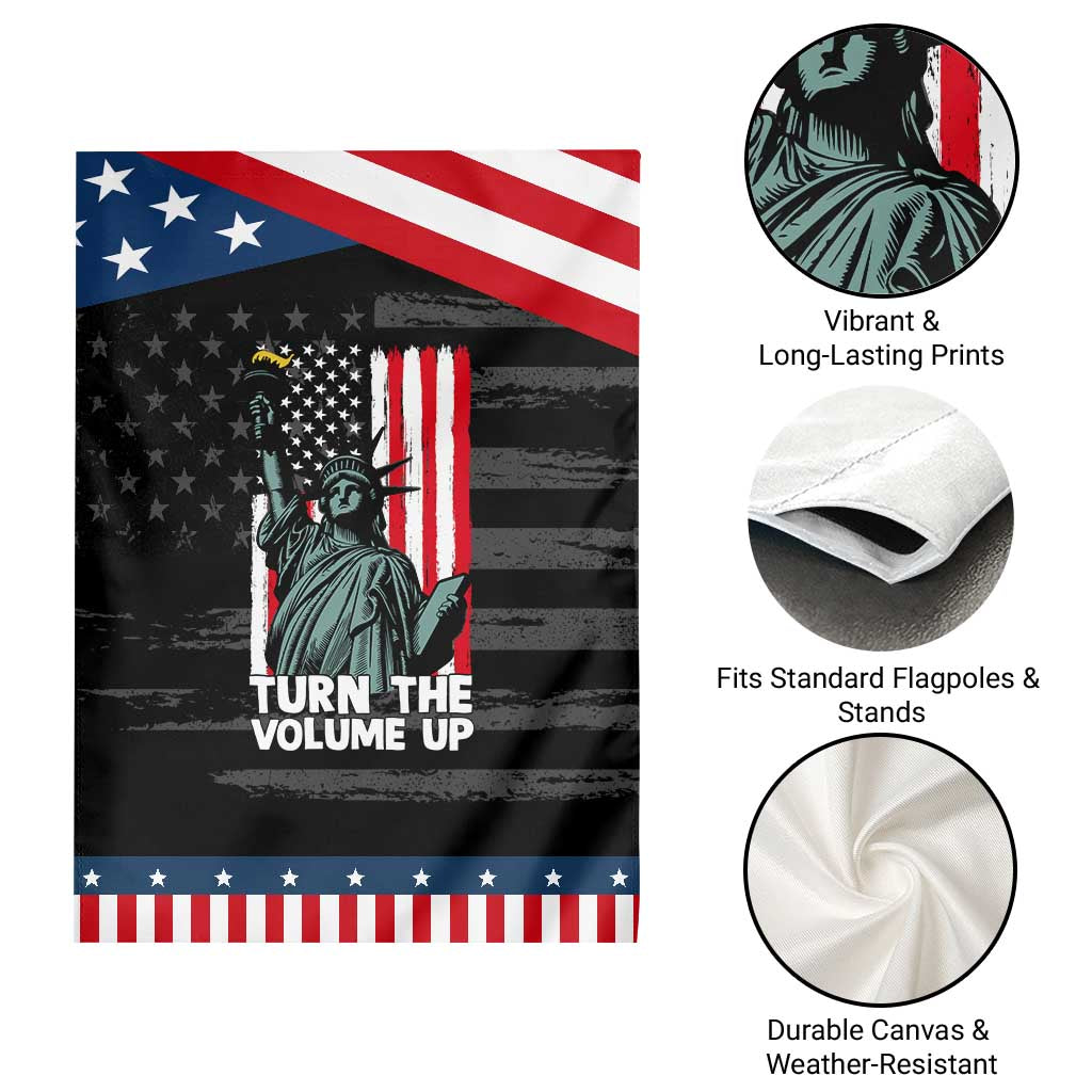 Turn The Volume Up Garden Flag Statue of Liberty Patriotic American Flag TS14 Print Your Wear