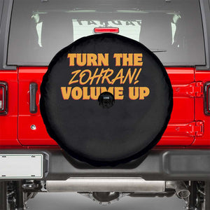Turn The Volume Up Spare Tire Cover Zohran Mamdani TS14 Black Print Your Wear