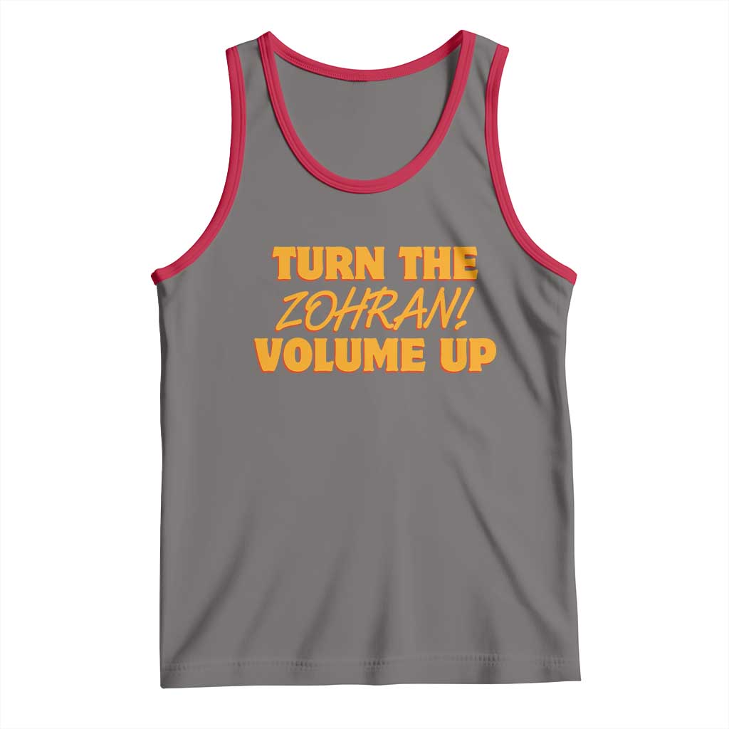 Turn The Volume Up Tank Top Zohran Mamdani TS14 Deep Heather Red Print Your Wear