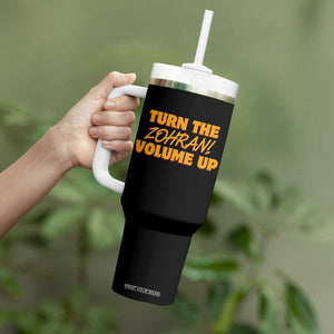 Turn The Volume Up Tumbler With Handle Zohran Mamdani TS14 Print Your Wear